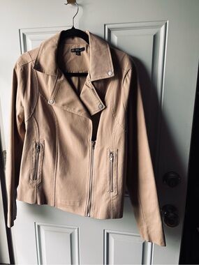 Studio Women's Light Beige  Moto Jacket